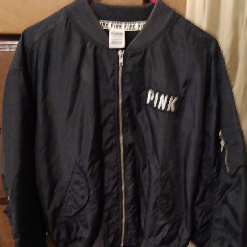 Victoria's Secret PINK Black Bomber Jacket